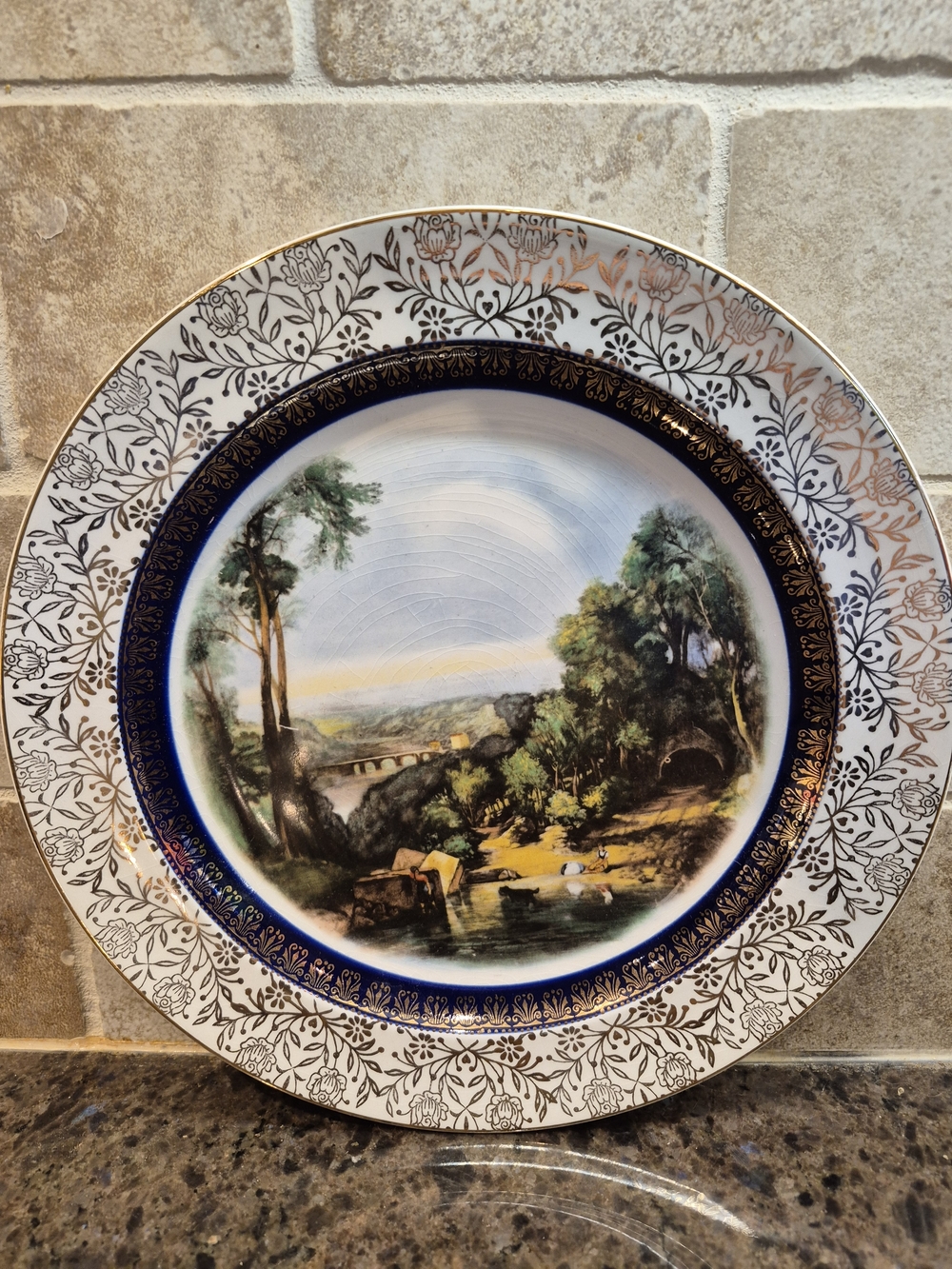 Wood And Sons England Vintage Collectible Plate Ironstone Alpine‎ White